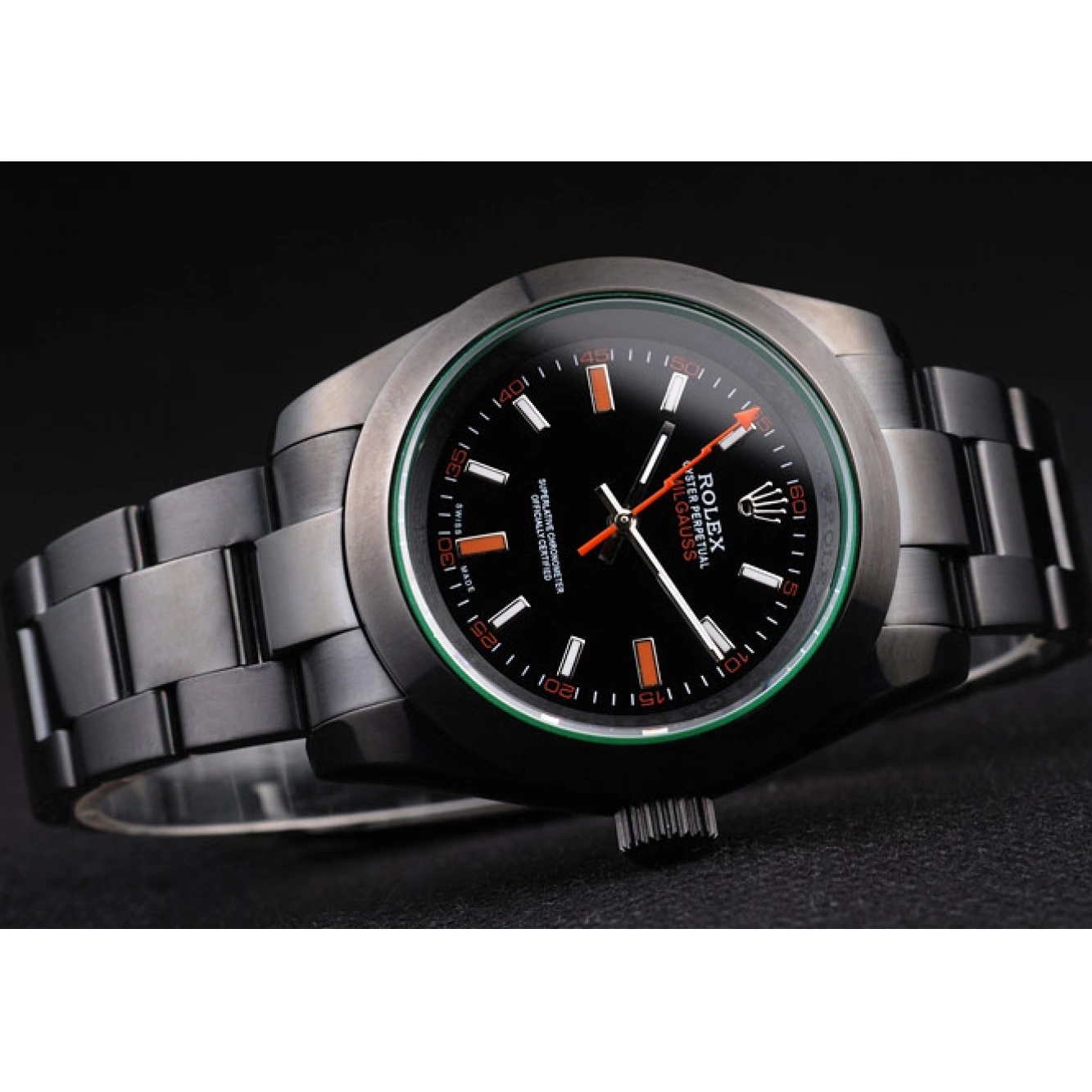 AAA Replica Watches Rolex Saphire Green Milgauss Black Tinted Pro-Hunter Dial 0722